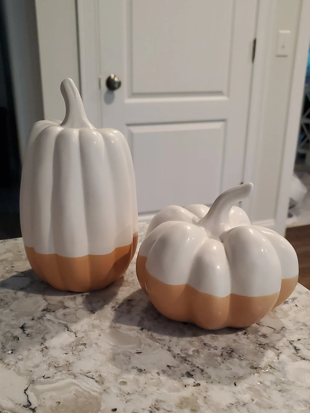 Target White and Tan Ceramic Pumpkin Decor Set